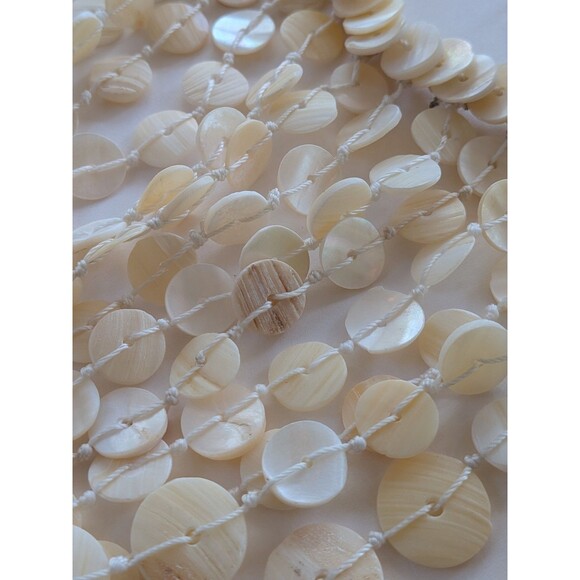 ZARA Bib Necklace Pearlescent Shell Waterfall Ecru Cream White Beach Coastal NEW - Picture 12 of 16